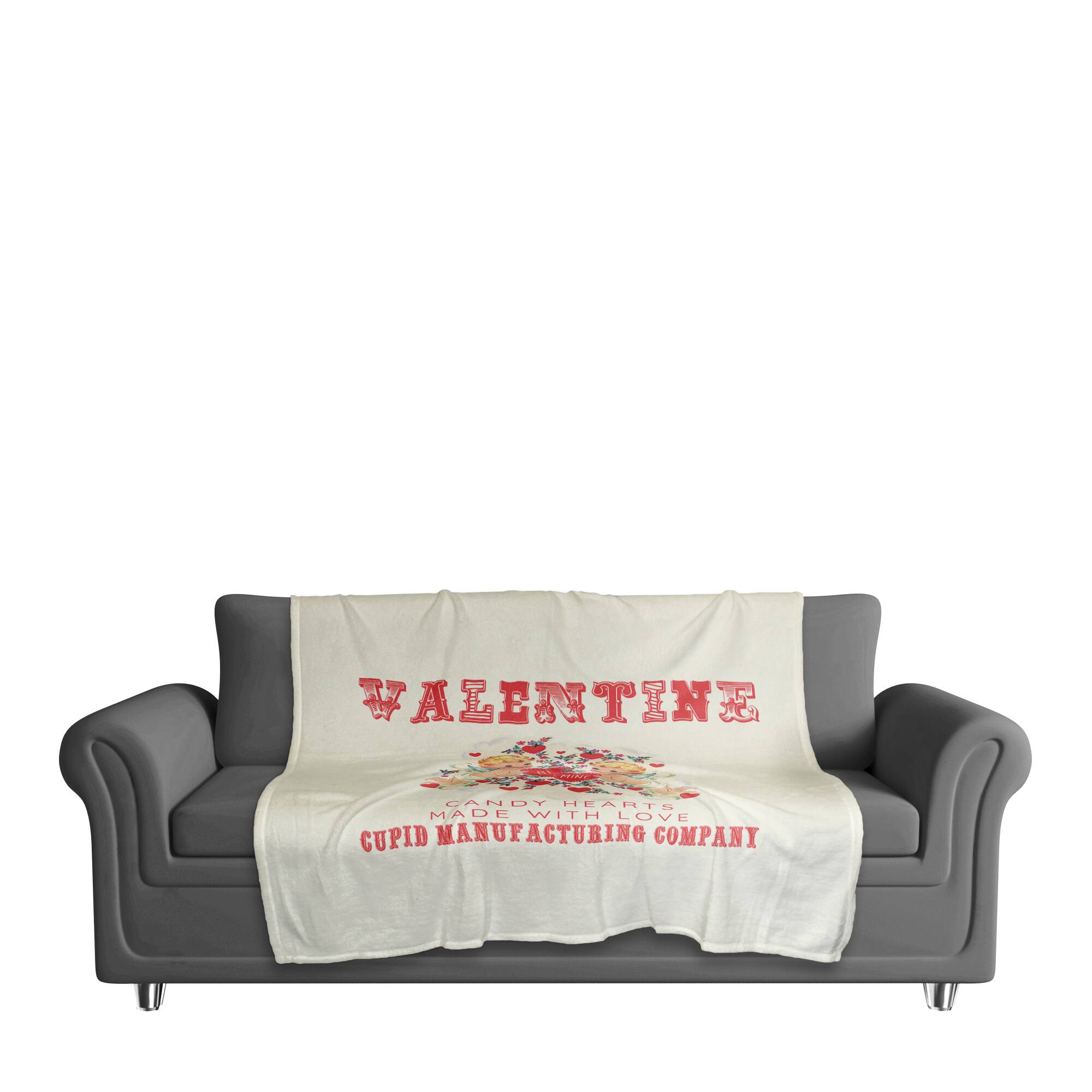 Cupid Candy Hearts 50" x 60" Coral Fleece Blanket